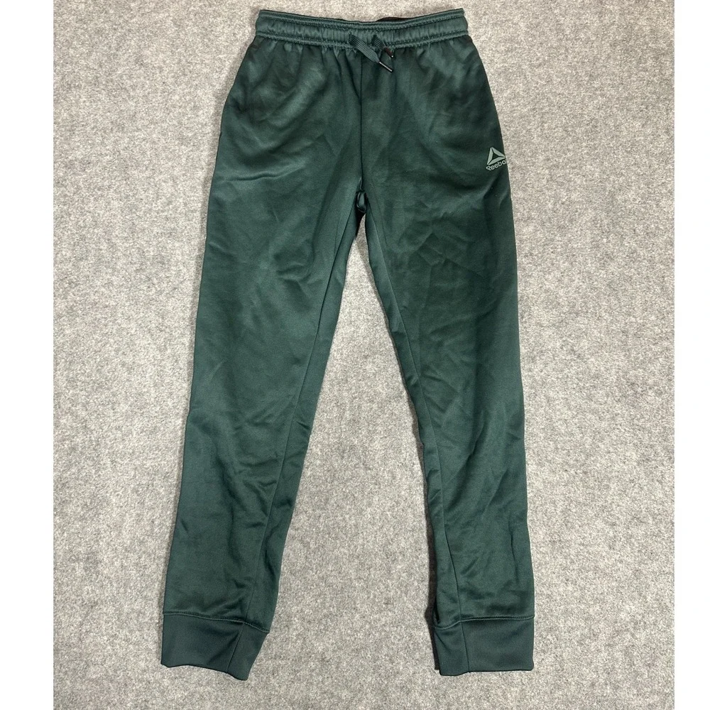 Reebok Performance Joggers Youth Large 10/12 Green Polyester Sweatpants